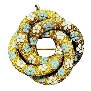 Floral Cloisonné (Gold & Enamel) Knot Pin